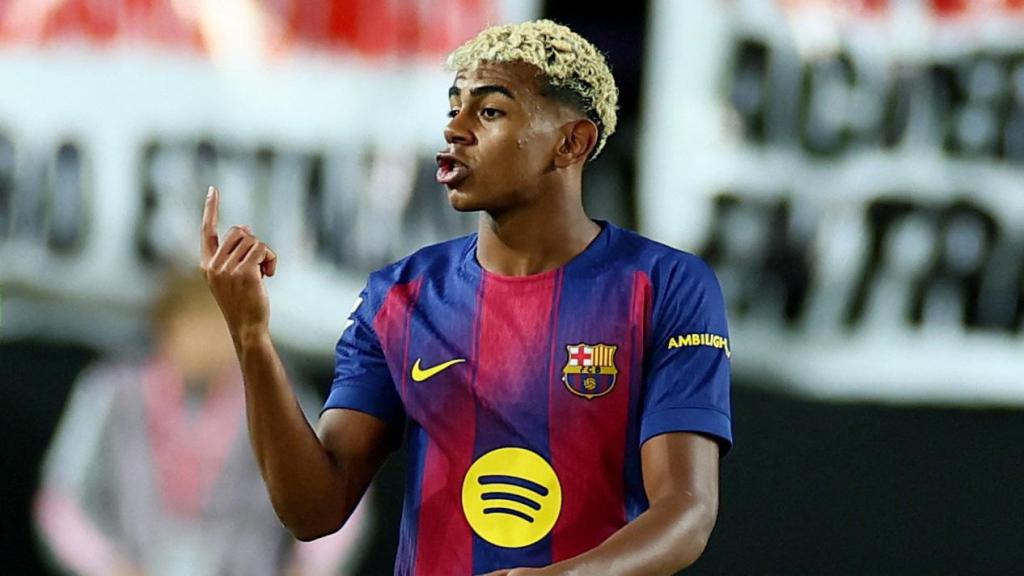 Lamine Yamal. durante el partido ante el Rayo Vallecano.