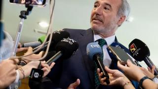 Azcón, este lunes en las Cortes de Aragón.