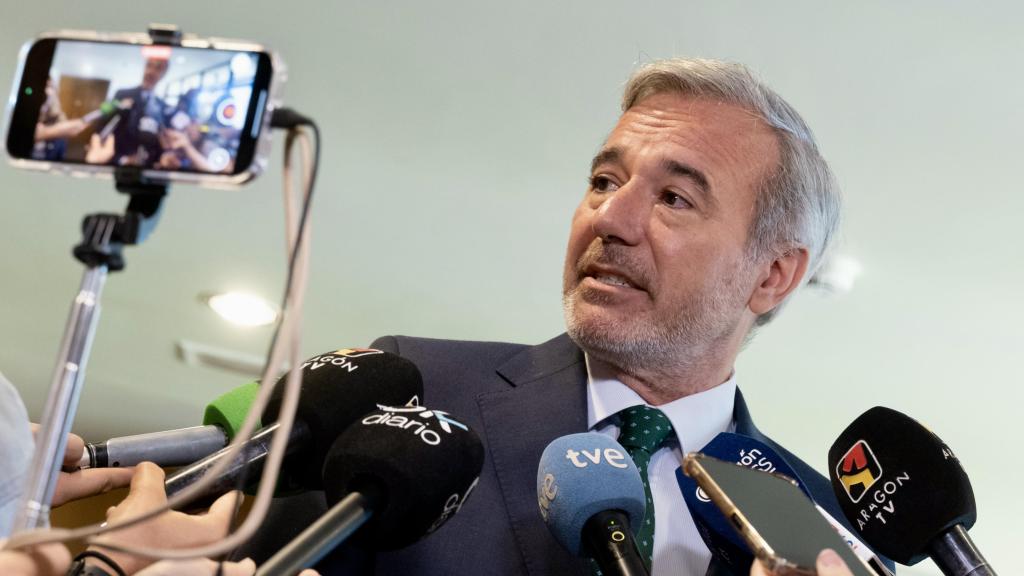 Azcón, este lunes en las Cortes de Aragón.