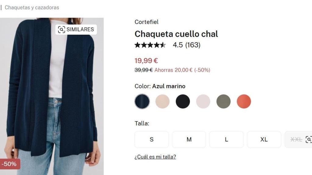 Chaqueta de cuello chal. Ref. 6242648