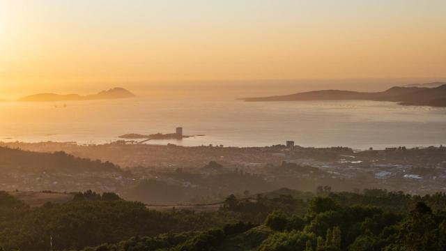 Vista aérea de la ría de Vigo.