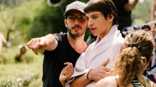 Jaume Claret Muixart y Jan Monter en el rodaje de Estrany riu. Foto: Elastica