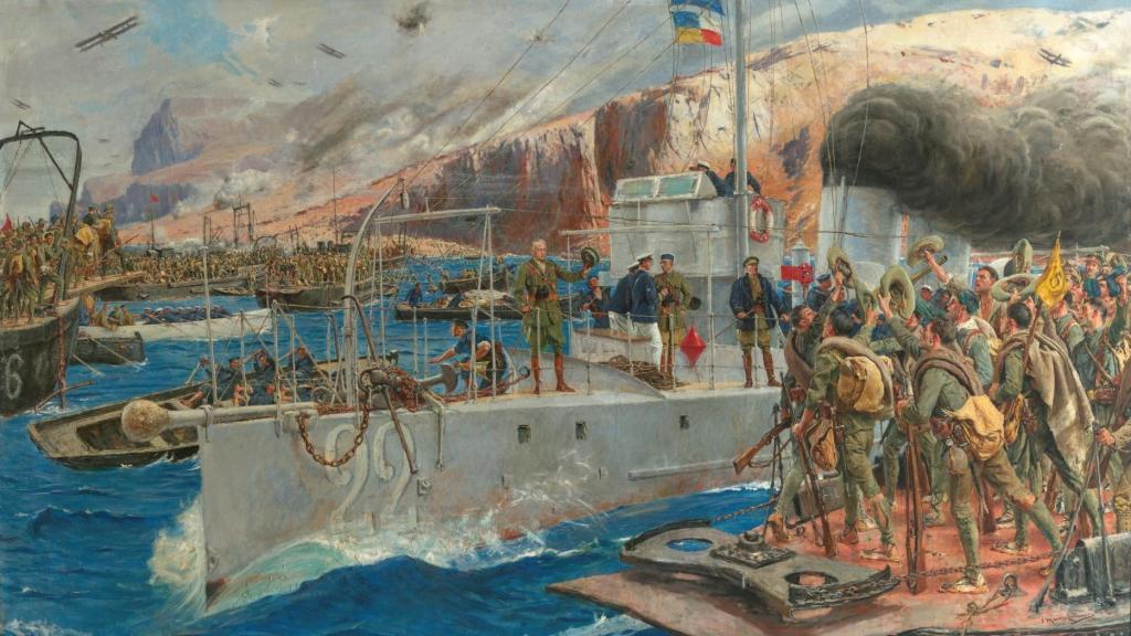 José Moreno Carbonero: 'Desembarco de Alhucemas', 1929. Depósito del Museo del Prado en el Museo del Ejército