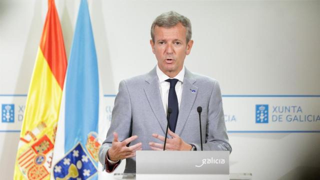 El presidente de la Xunta, Alfonso Rueda, en la rueda de prensa posterior a la reunión del Consello de la Xunta.