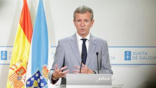 El presidente de la Xunta, Alfonso Rueda, en la rueda de prensa posterior a la reunión del Consello de la Xunta.