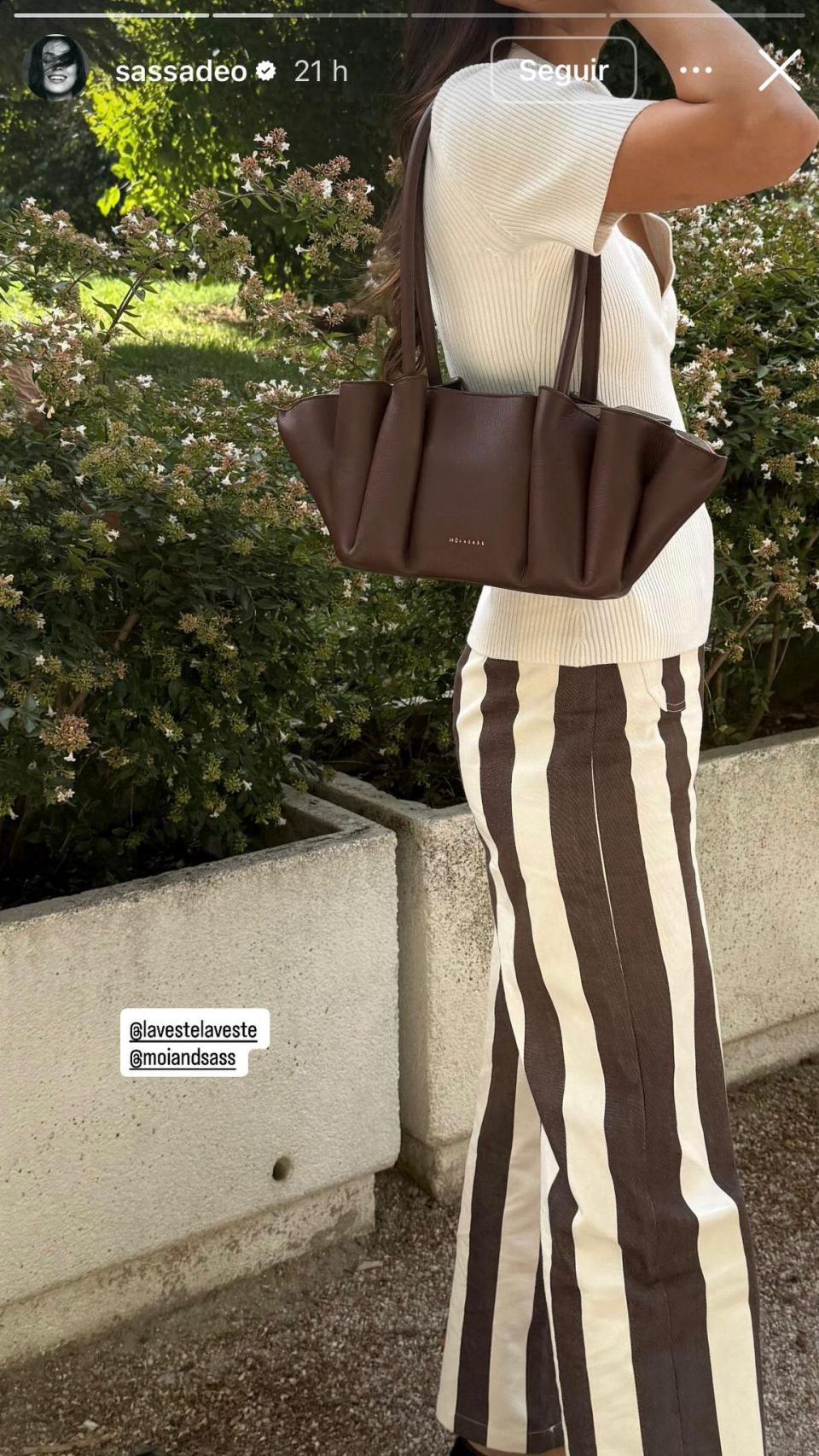 Sassa de Osma, en un 'story' de Instagram.