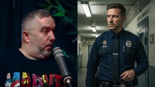 Imagen de Óscar y una imagen generada por IA de un funcionario de prisiones.