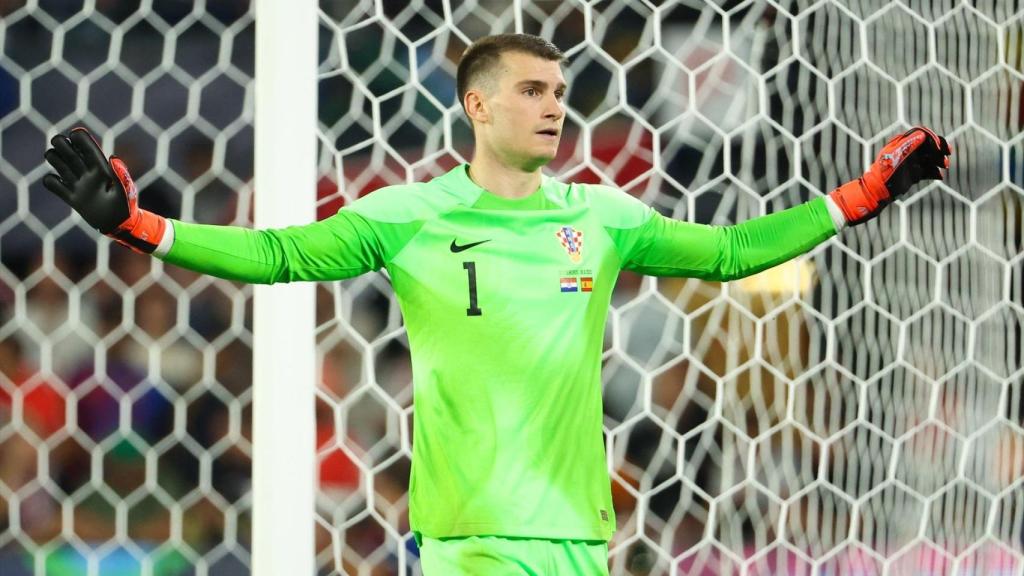 Livakovic, en un partido con Croacia.