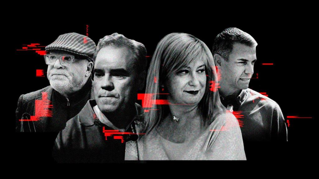 José Manuel Villarejo, Javier Pérez Dolset, Leire Díez y Pedro Sánchez.