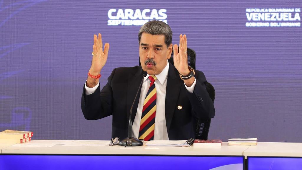 Nicolás Maduro, presidente de Venezuela, durante una rueda de prensa.