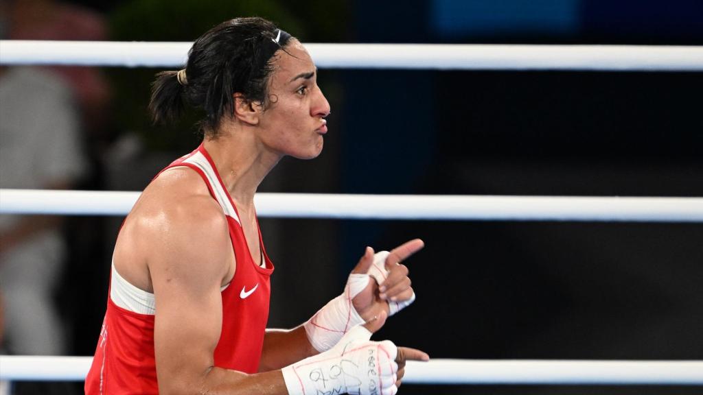 La boxeadora Imane Khelif en los Juegos Olímpicos de París