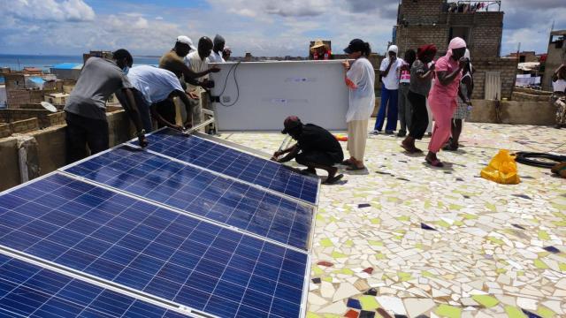 Imagen de los paneles instalados en Senegal.