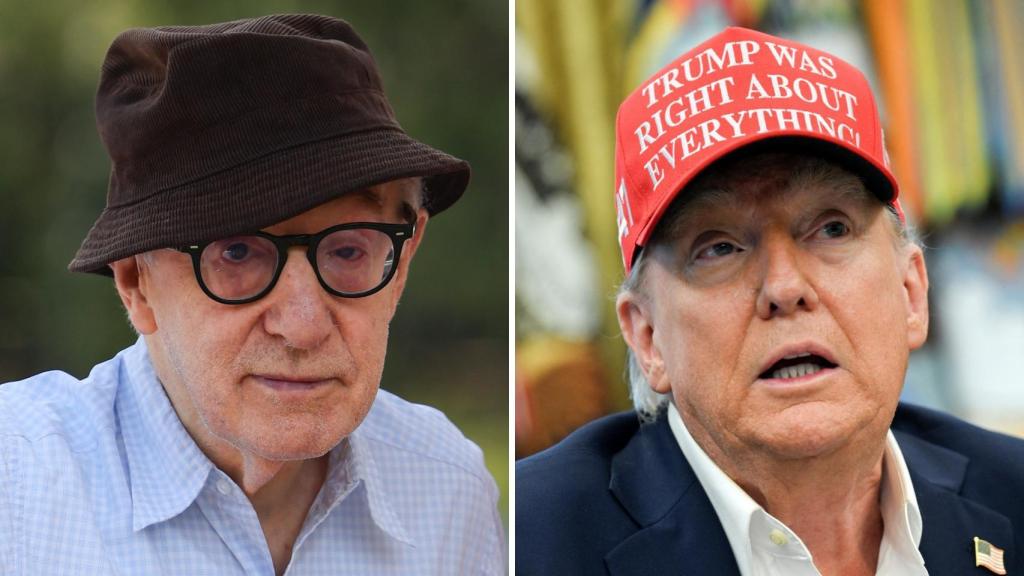 Woody Allen en el Festival de Venecia de 2023 (foto: Piovanotto Marco/ABACA/Gtres). A la derecha, Donald Trump en el Despacho Oval el pasado 22 de agosto (foto: ABACA/Gtres)