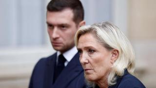Marine Le Pen durante su comparecencia.