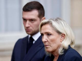 Marine Le Pen durante su comparecencia.
