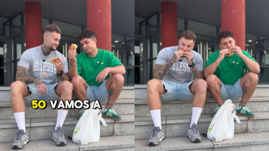 Los influencers Rubinfood y Javi Ferrari prueban la hamburguesa más barata de todo Valladolid