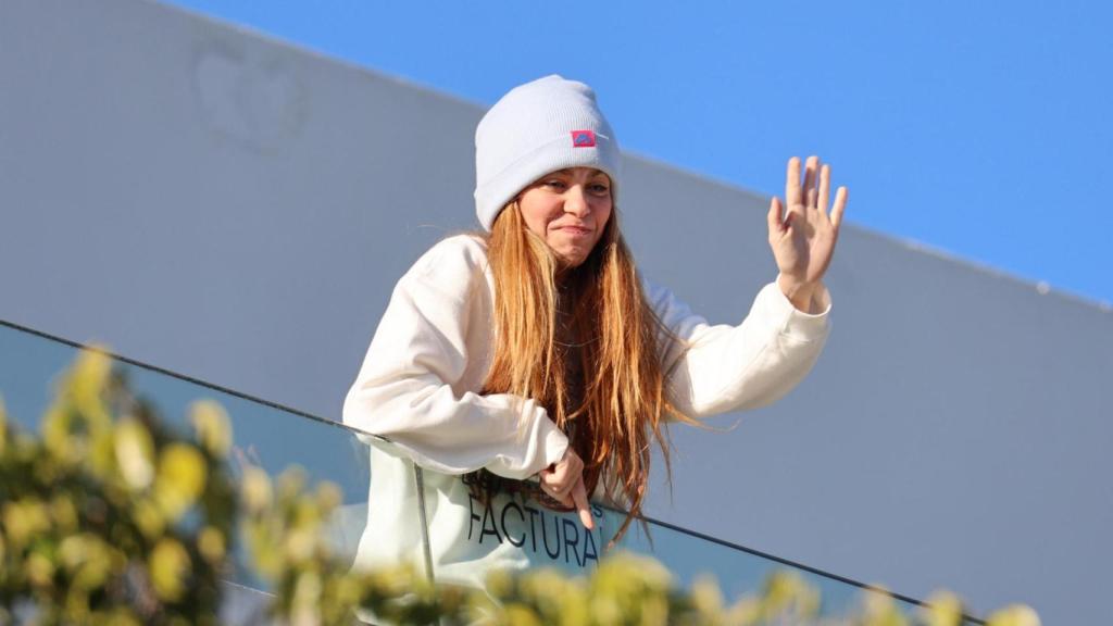 Shakira desde la terraza de su casa de Barcelona.