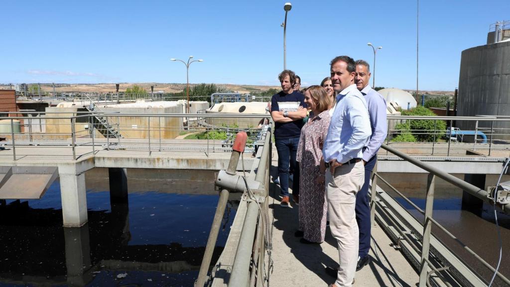 Carlos Velázquez, en la depuradora este martes.