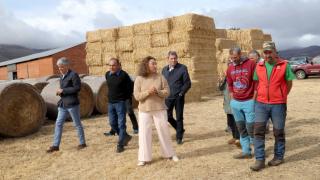 Visita de la consejera a una ganadería de ovino afectada por los incendios en la provincia de León