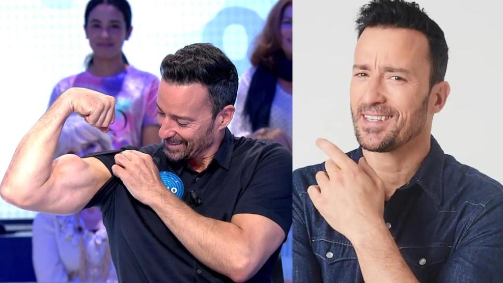 El actor Pablo Puyol muestra su bíceps en 'Pasapalabra'.