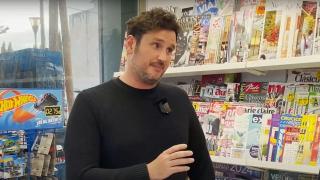 Miguel Payeras, dueño de un estanco en su entrevista con Adrián G. Martín.