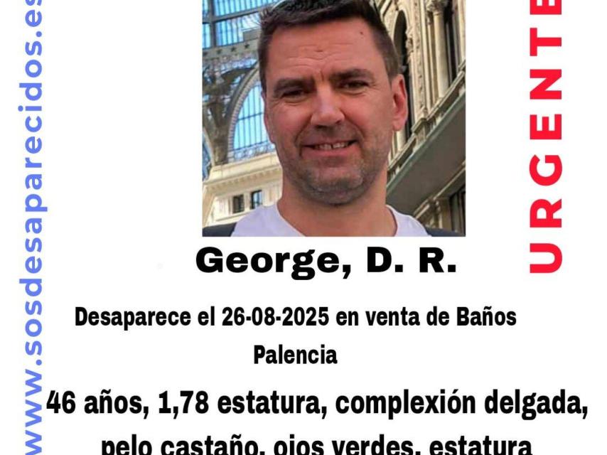 George D.R. desapareció en Venta de Baños el pasado 26 de agosto