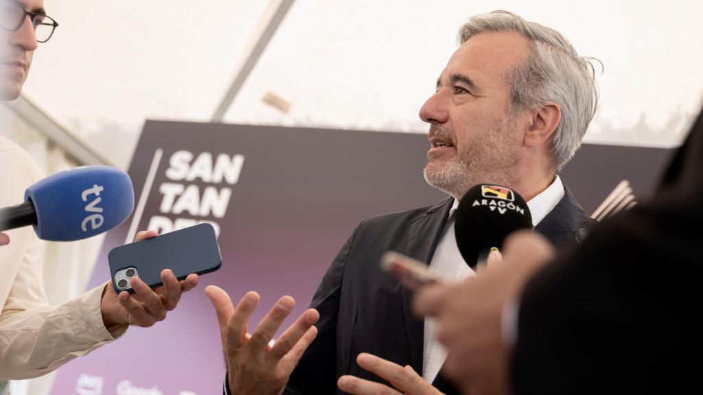 El presidente de Aragón, Jorge Azcón, este martes.