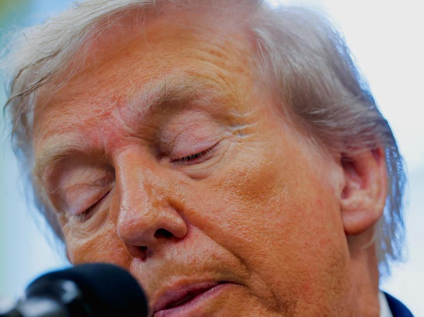 Donald Trump, durante la rueda de prensa de este martes desde el Despacho Oval.
