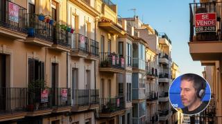 Una imagen generada por IA de varios pisos a la venta y Jaime Palomera.