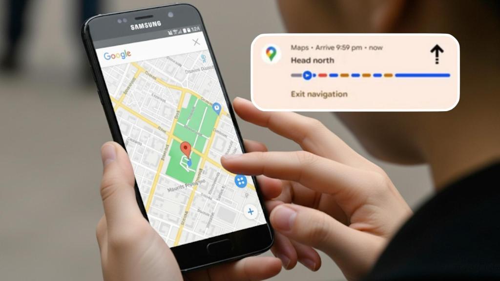 Montaje de un móvil Samsung con Google Maps y Notificaciones en tiempo real