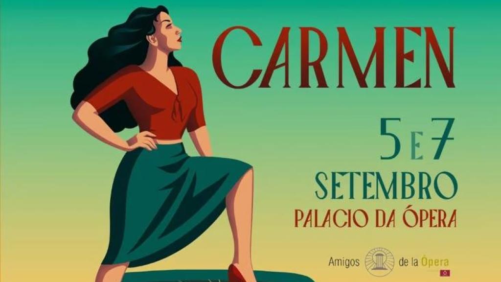 Cartel de la ópera 'Carmen de Bizet' que será representada en el Palacio de la Ópera