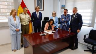 La ministra de Defensa, Margarita Robles, durante la presentación del proyecto Numant-IA