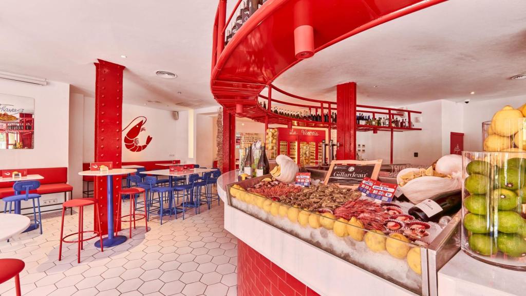 Mostrador de marisco de Gamberro.