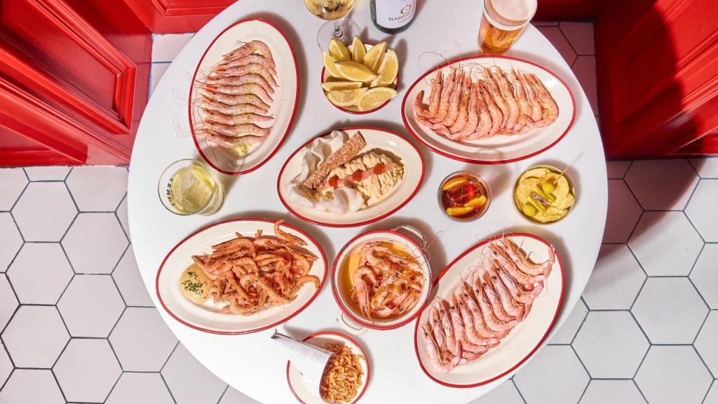 Gambas y otros platos de Gamberro.