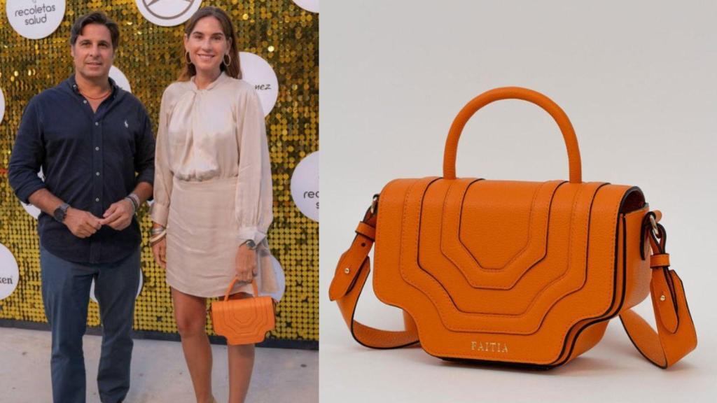 Lourdes junto al bolso que ha lucido en Starlite.