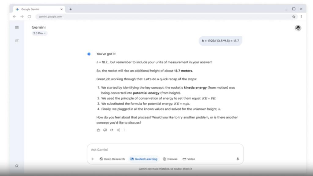 Aprendizaje guiado en Gemini.