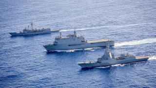 Despliegue de la formación del Dédalo 25 en aguas del Atlántico