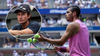 Carlos Alcaraz, en un collage junto a Juan Carlos Ferrero