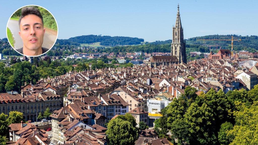 Montaje de Fernando con la ciudad suiza de Berna.