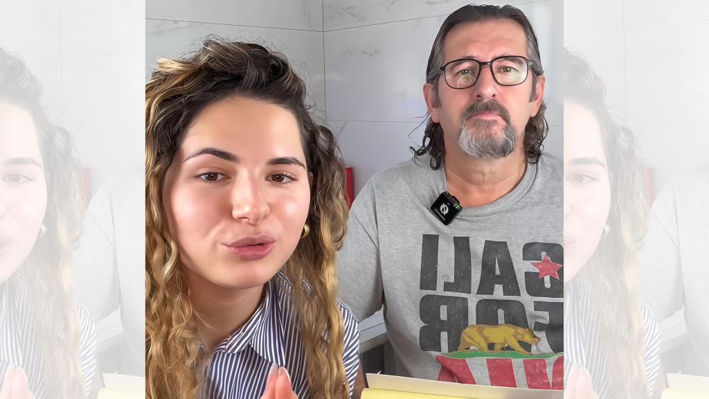 Minerva Cherto y su padre en un vídeo publicado en TikTok