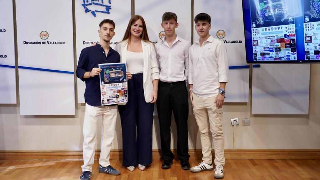 Pablo Leal, Yolanda Burgoa, Javier Alonso y Alejandro Leal en la presentación de la II Peñafiel Protos Cup