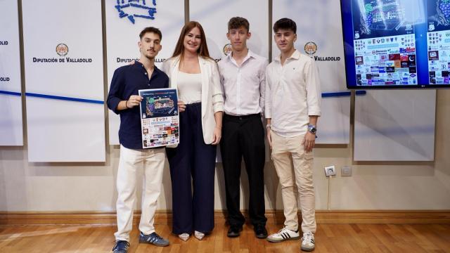 Pablo Leal, Yolanda Burgoa, Javier Alonso y Alejandro Leal en la presentación de la II Peñafiel Protos Cup