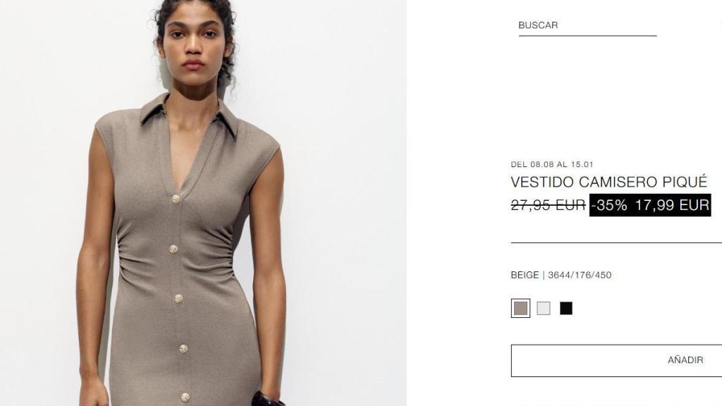 Vestido camisero piqué. Ref. 3644/176/450