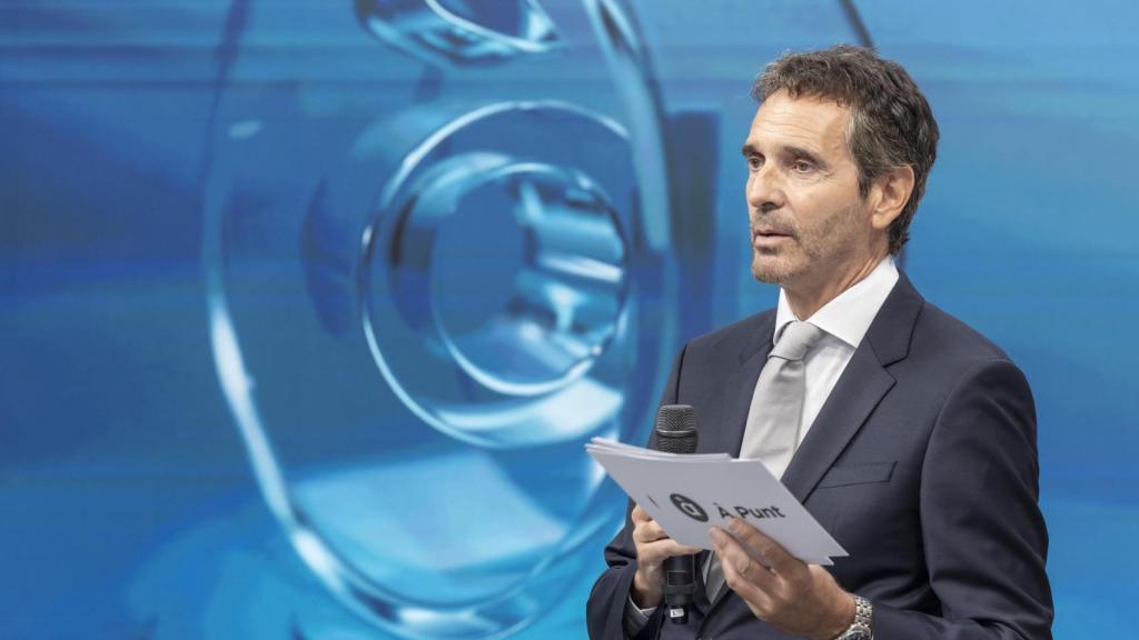 Vicente Ordaz, presidente de la Corporación Audiovisual de la Comunitat Valenciana, durante la presentación de la nueva temporada de À Punt. Miguel Lorenzo