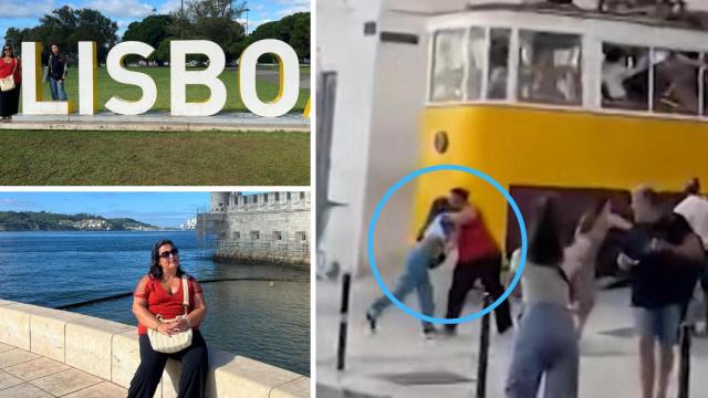 Un montaje con imágenes del momento del accidente y de las testigos haciendo turismo.