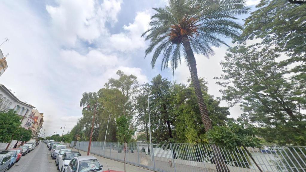 Vistas de los Jardines María Jiménez desde la Calle Betis.