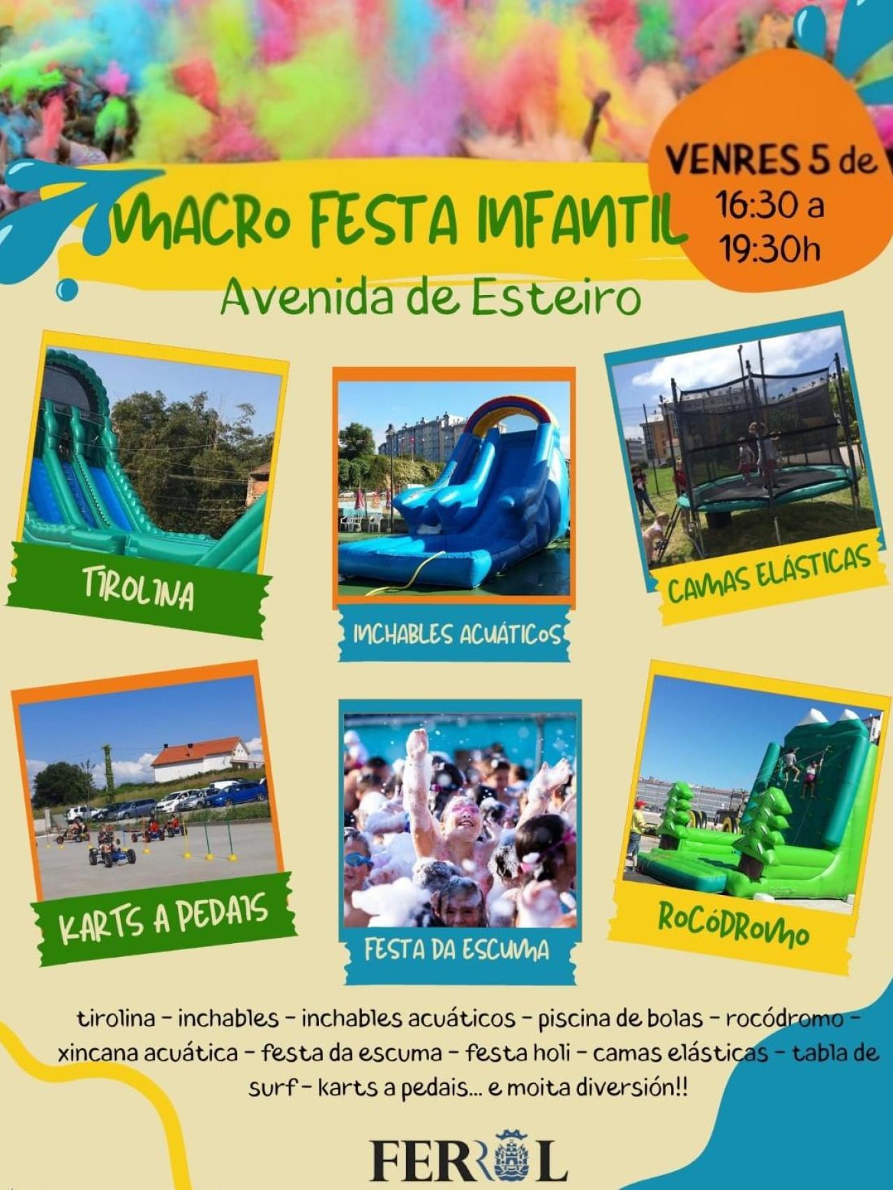 Cartel de la Fiesta Infantil de Ferrol.