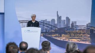 Christine Lagarde, presidenta del BCE, el miércoles durante su intervención en la novena conferencia de la Junta Europea de Riesgo Sistémico (ESRB, por sus siglas en inglés).