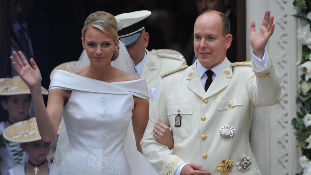 Charlene y Alberto de Mónaco, el dia de su boda.