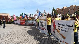Protesta de los sindicatos del Geacam. Foto: CCOO.